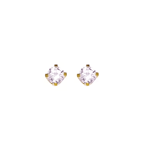 Inverness Earring 24K GP 3MM Pink Ice CZ - 39C