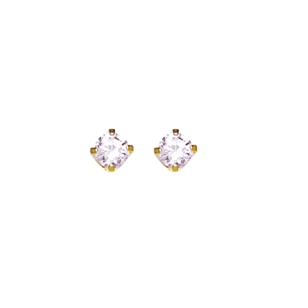 Inverness Earring 24K GP 3MM Pink Ice CZ - 39C