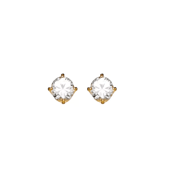 Inverness Earring 24K GP 5MM CZ - 33C