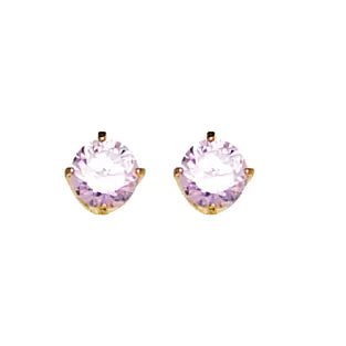 Inverness Earring 24K GP 5MM Pink Ice CZ - 30C