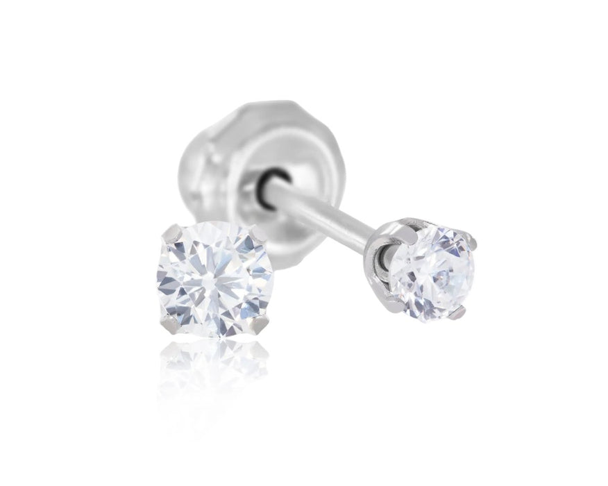 Inverness Earring Stainless Steel 2mm CZ - 53C