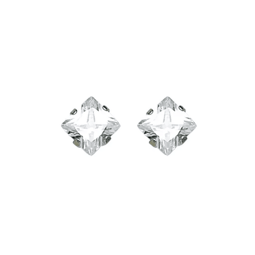 Inverness Earring Stainless Steel 7mm Square CZ - 355C