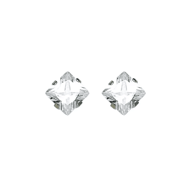 Inverness Earring Stainless Steel 7mm Square CZ - 355C