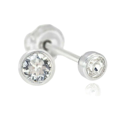 Inverness Earring Titanium 4MM Crystal Bezel - 17C
