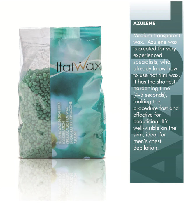 Italwax Azulene Hot Film Hard Wax (Unscented, Transparent, 3 - 4 Sec)
