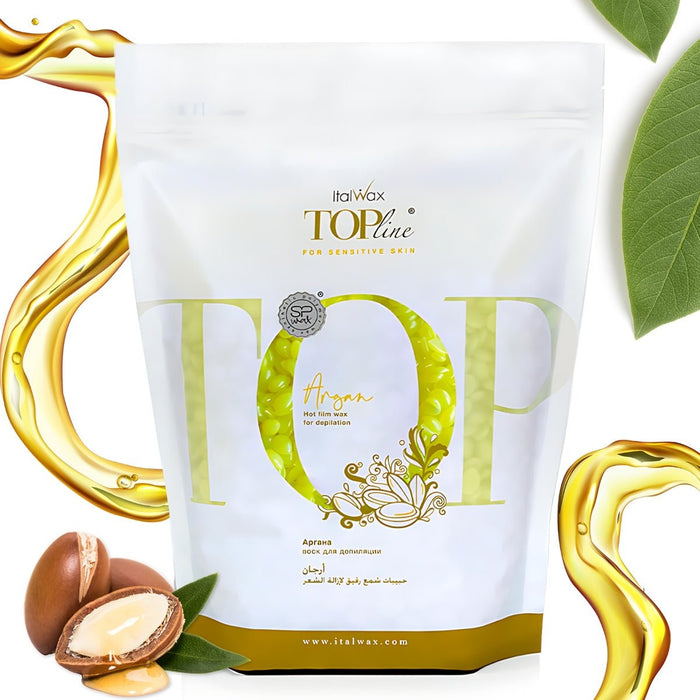 Italwax Top Line Argan Hot Film Hard Wax (Unscented, Transparent, 3 - 4 Sec)