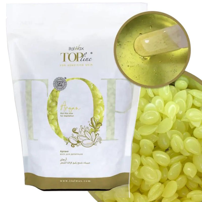 Italwax Top Line Argan Hot Film Hard Wax (Unscented, Transparent, 3 - 4 Sec)