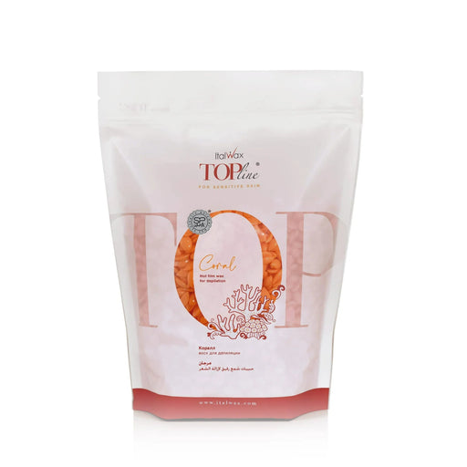 Italwax Top Line Coral Hot Film Hard Wax for Sensitive Skin (Unscented, Very Creamy, 10 - 12 Sec)