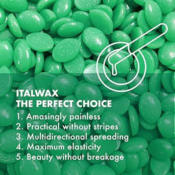 Italwax Top Line Emerald Hot Film Hard Wax for Sensitive Skin (Unscented, Semi-Transparent Gel, 6-8 Sec)