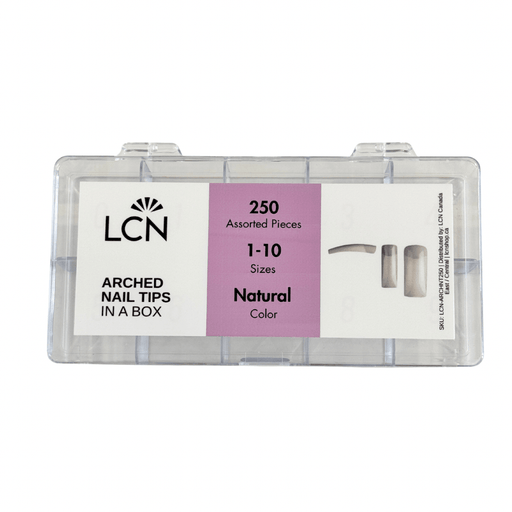 LCN Arched Nail Tips 700, Square 250pcs Assorted Box