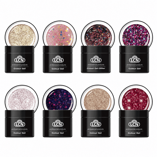 LCN Colour Gel Bundle Glitter Collection, 8 Professional Glitter Gel Shades Canada