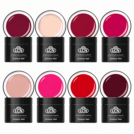 LCN Colour Gel Bundle Pinks + Reds Collection, 8 Professional Pink, Rose + Red Shades Canada