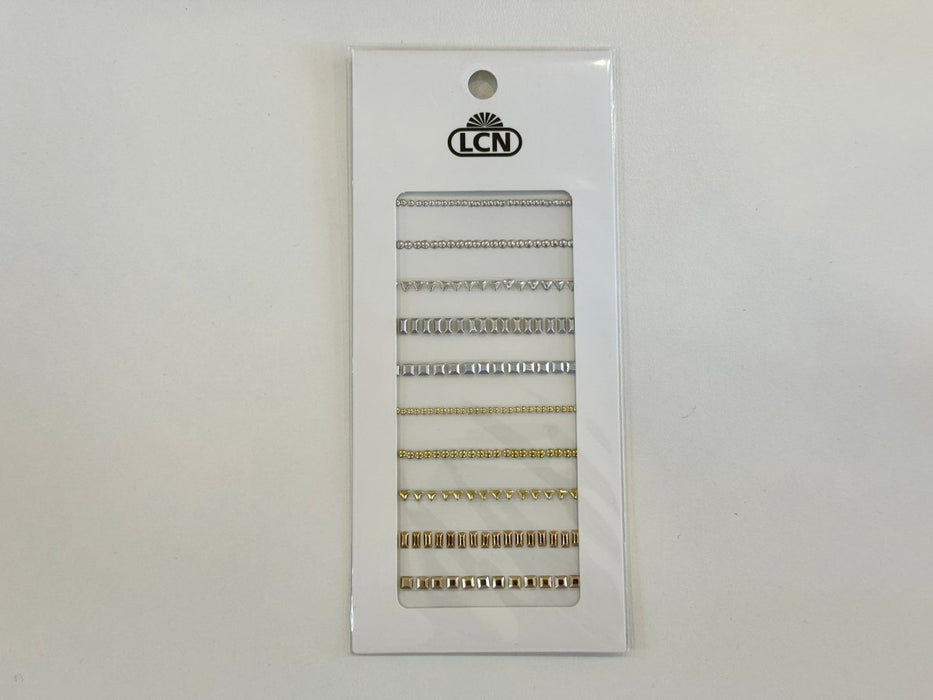 LCN Nail Art Jewelry - Bronze, Gold + Silver Nail Charm Decals