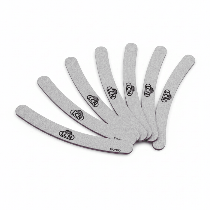 LCN Professional Nail File, Grey Banana Shaped 100/100