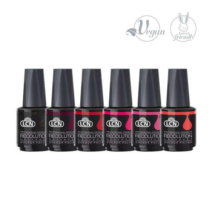 LCN ROUGE Recolution Advanced Gel Polish Set - 6 Colours + Bag