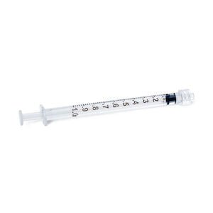 Medline 1 ml Luer Lock Syringe, without Needle Sterile Disposable SYR101010, Case of 100