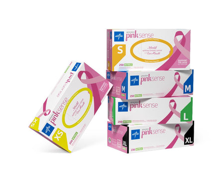 Medline Pink Sense Nitrile Gloves Powder - Free Box/250