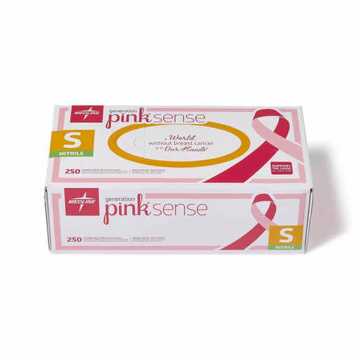 Medline PinkSense Pink Nitrile Gloves Powder Free Box/250
