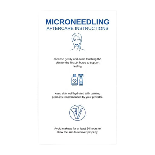 Microneedling Post Treatment Aftercare Instructions Cards.