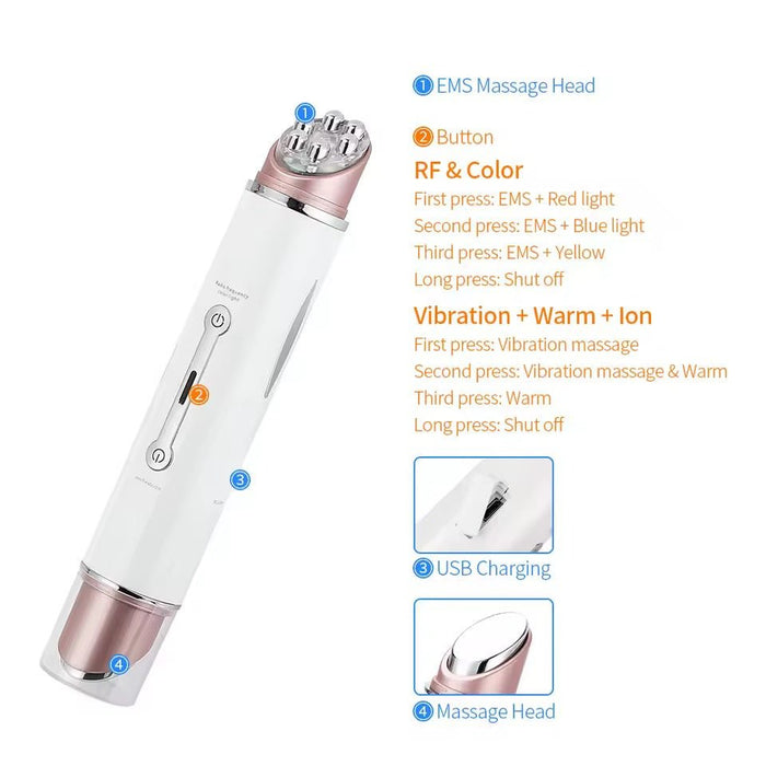 Multifunction LED Therapy + Massage Facial Tool