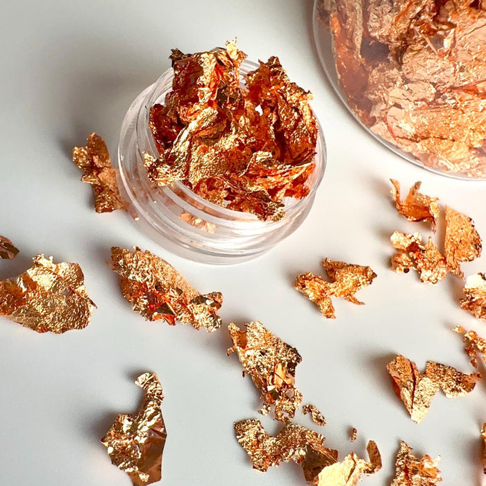 Nail Art Foil Rose Gold Flakes, Metallic Rose Gold Leaf Nail Decorations Canada