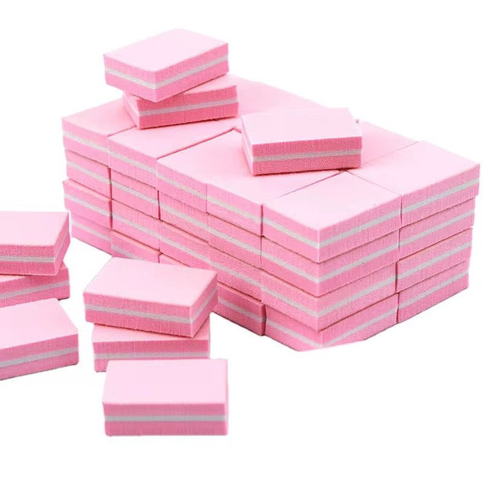 Nail Buffer Block Mini Sponge Disposable 100/180, Pink