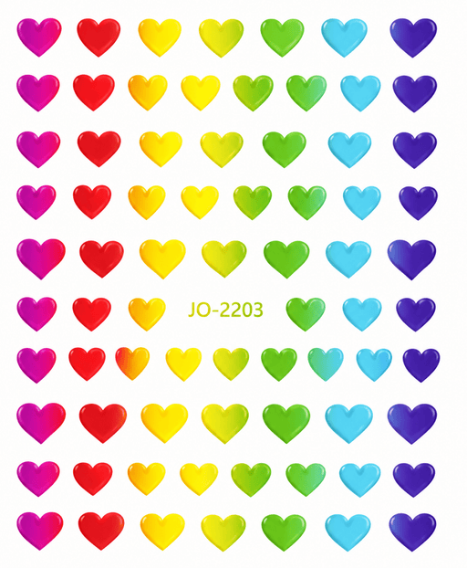 Nail Sticker, Heart + Rainbow Canada