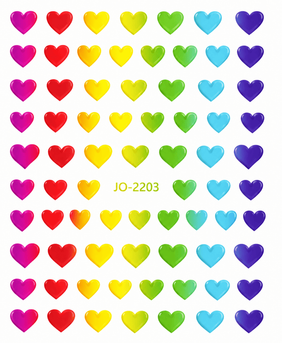 Nail Sticker, Heart + Rainbow Canada
