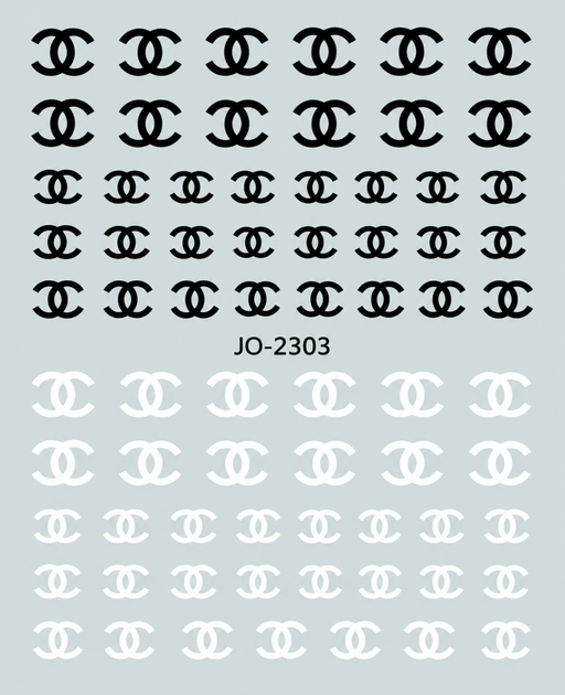 Nail Stickers, Black and White Designer, Double C Canada