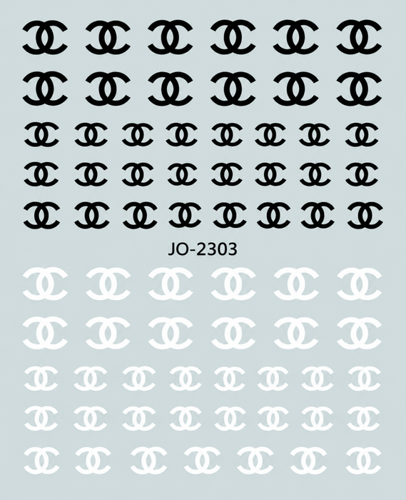 Nail Stickers, Black and White Designer, Double C Canada