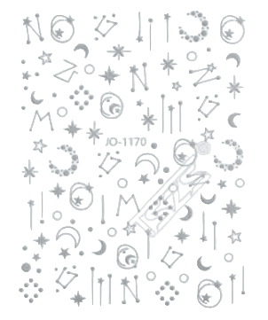 Nail Stickers, Celestial, Moon + Star, Silver + Gold Canada