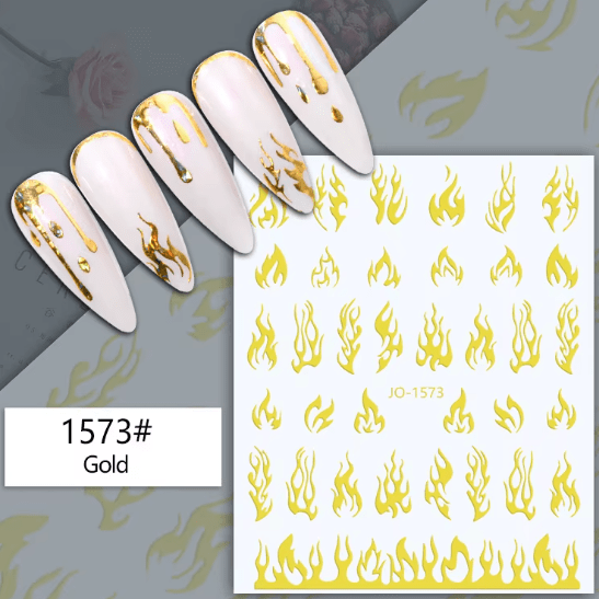 Nail Stickers, Gold Flame Canada