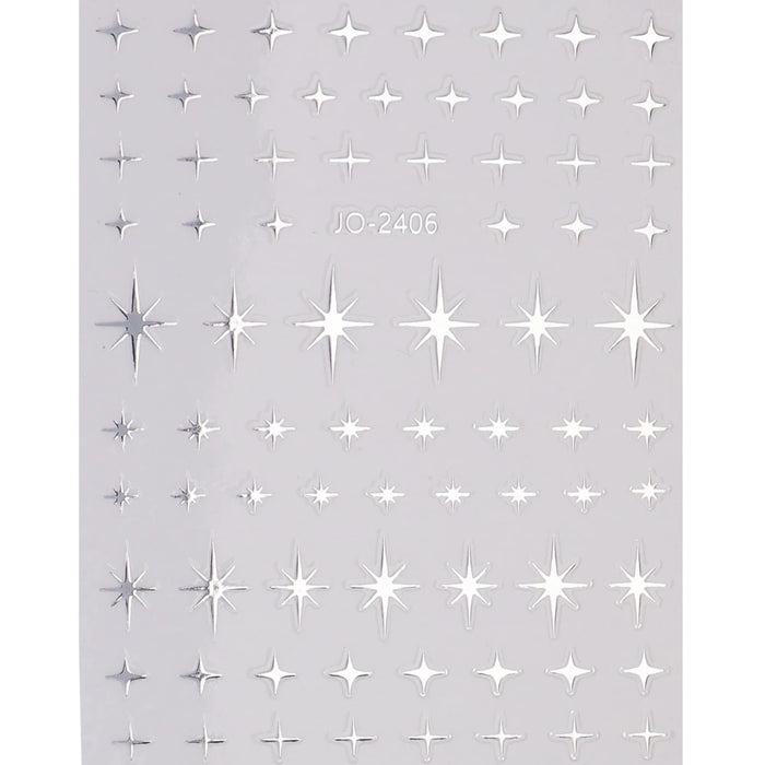 Nail Stickers, Silver Stars Canada