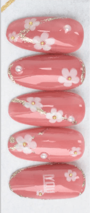 Nail Stickers, White + Flower Canada