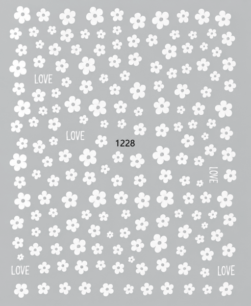 Nail Stickers, White + Flower Canada