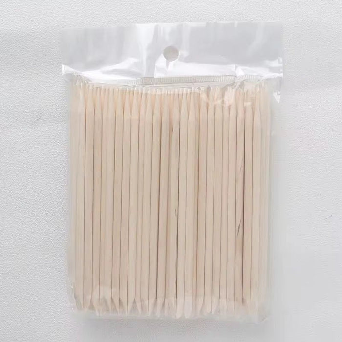 Orange Wood Sticks Wooden Manicure Cuticle Pusher, 4.5” 100pcs