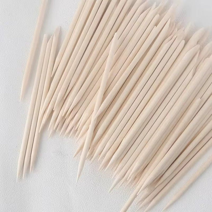 Orange Wood Sticks Wooden Manicure Cuticle Pusher, 4.5” 100pcs