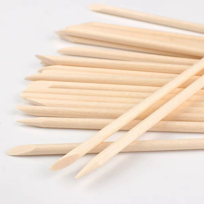 Orange Wood Sticks Wooden Manicure Cuticle Pusher, 4.5” 100pcs