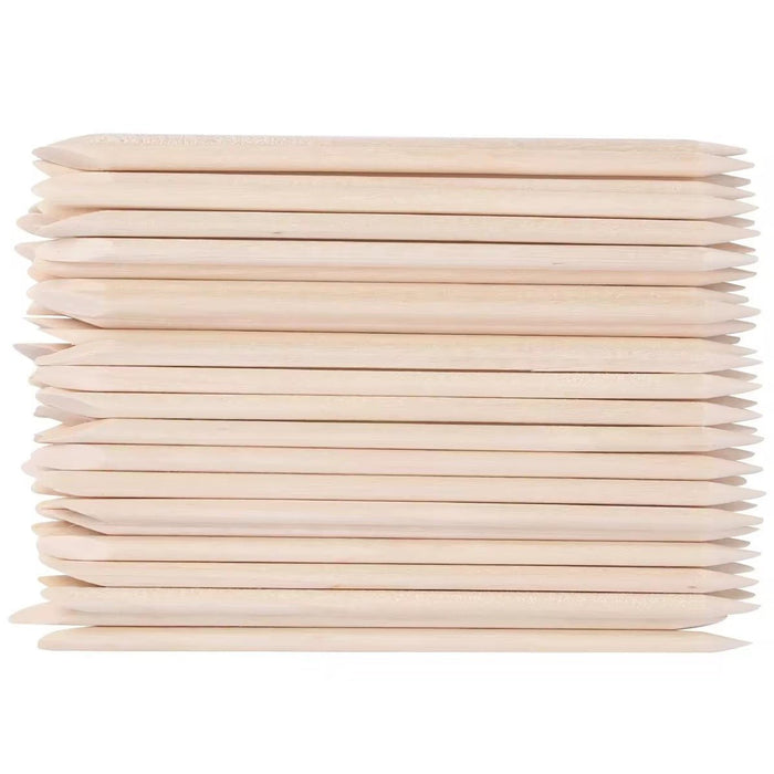 Orange Wood Sticks Wooden Manicure Cuticle Pusher, 4.5” 100pcs