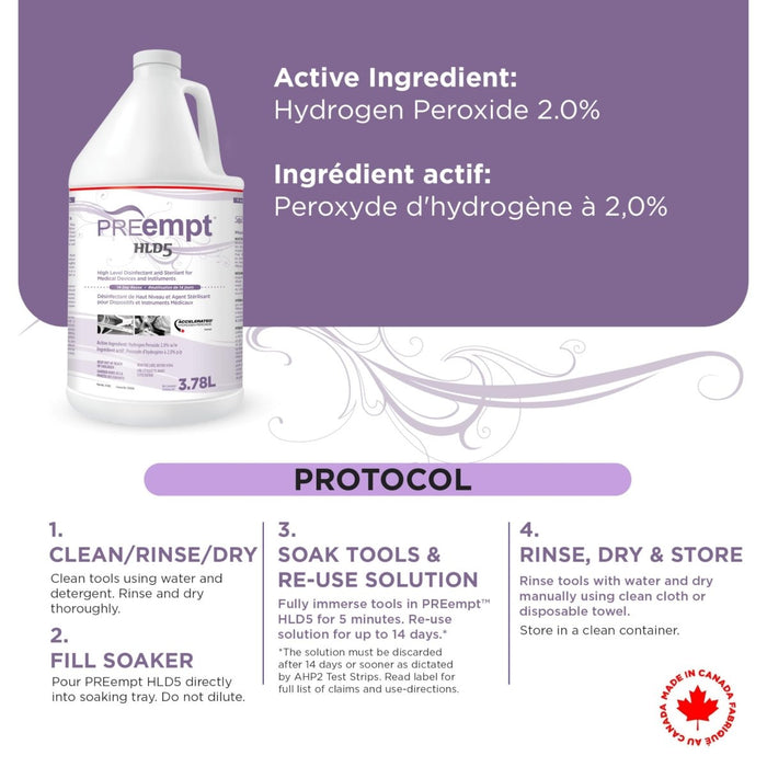 PREempt HLD5 Disinfectant for Instrument + Devices, 3.78 Litres