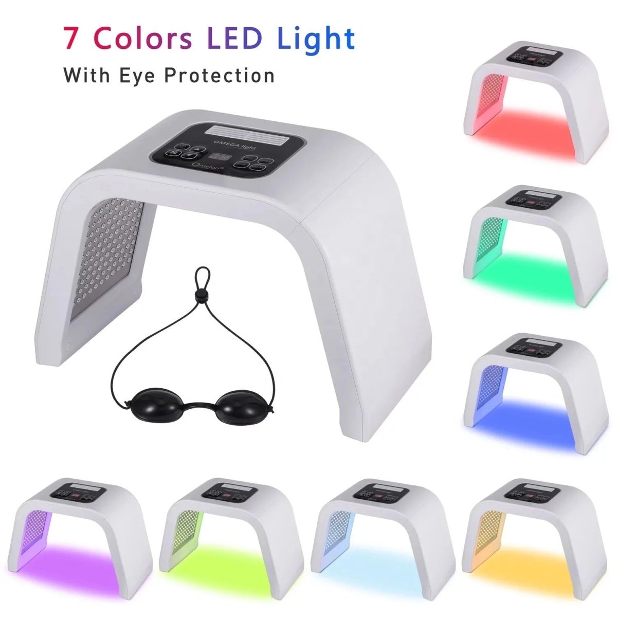 Professional 7 Color LED Light Therapy Foldable Facial Mask