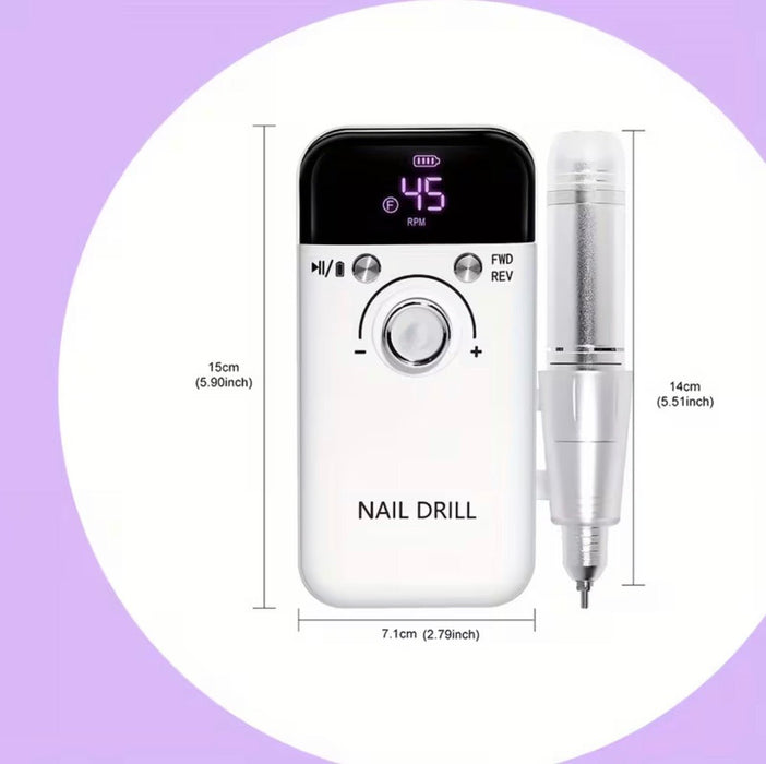 Professional Nail Drill E - File Machine, Portable 45,000 RPM