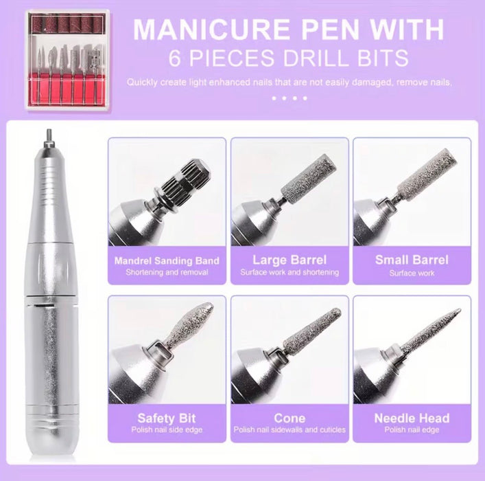 Professional Nail Drill E - File Machine, Portable 45,000 RPM