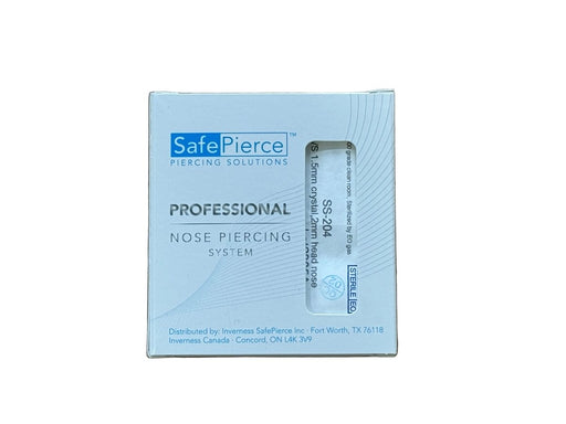 Safe Pierce Nose Piercing Stud Stainless Steel 1.5mm Clear, SS - 204