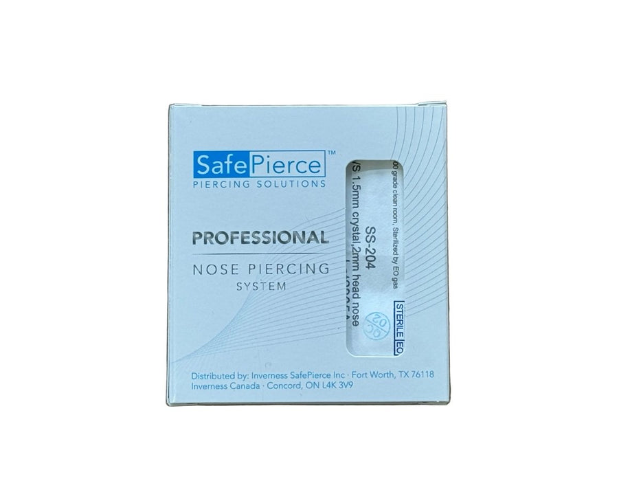 Safe Pierce Nose Piercing Stud Stainless Steel 1.5mm Clear, SS - 204