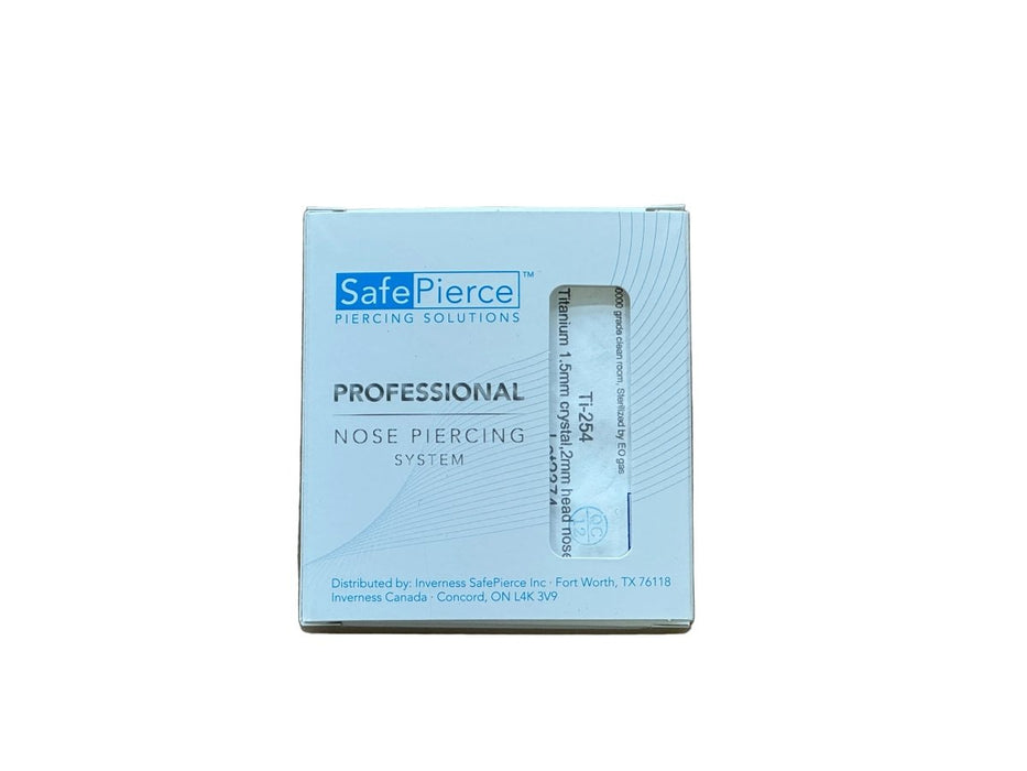 Safe Pierce Nose Piercing Stud Titanium 1.5mm Clear, TI - 254