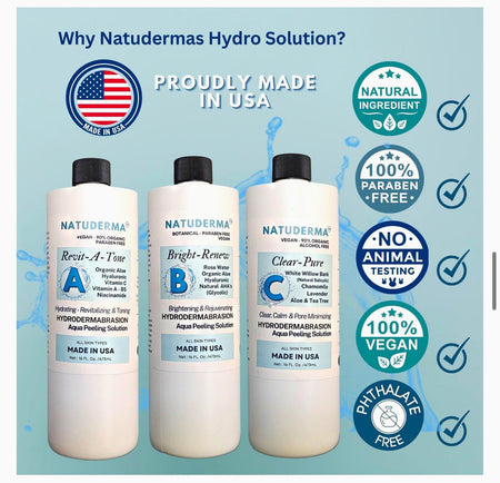 Set of 3 Hydrodermabrasion Serum Solutions for Hydrofacials