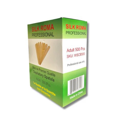 SilkRoma Waxing Spatulas, Wooden Wax Stick Applicators, Senior/Adult