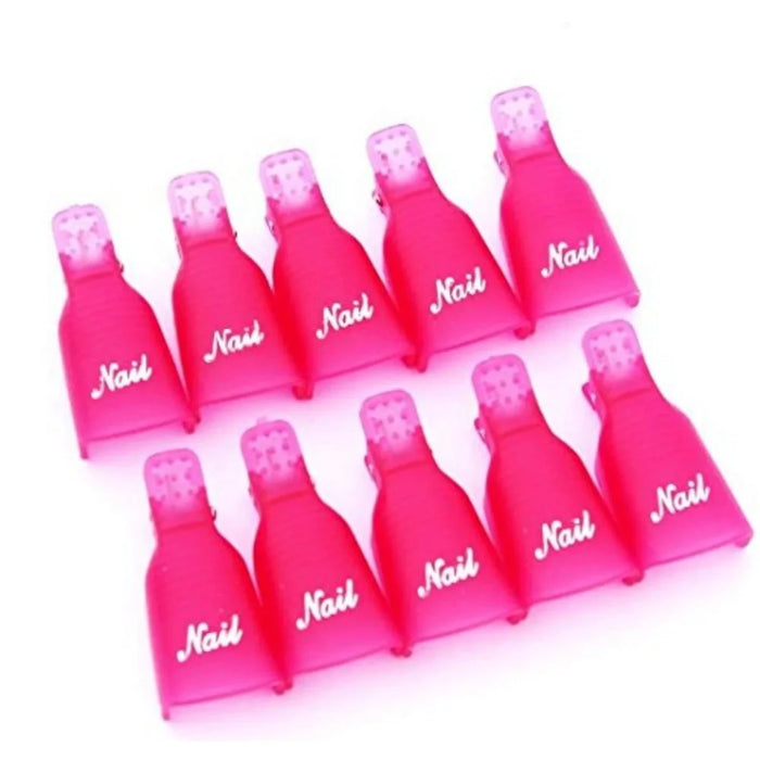 Soak Off Nail Cap Clips Wrap Tool, 10pk Assorted Colors
