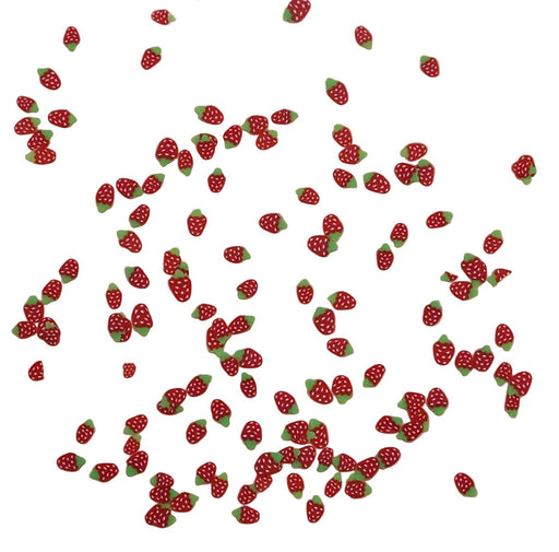 Strawberry Nail Charms 3D Resin Nail Art Supplies, 50pcs